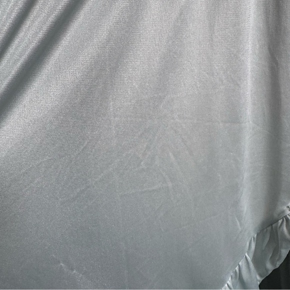 Vintage satin lace slip dress pastel blue babydoll nightgown coquette fairy XL - Picture 7 of 13